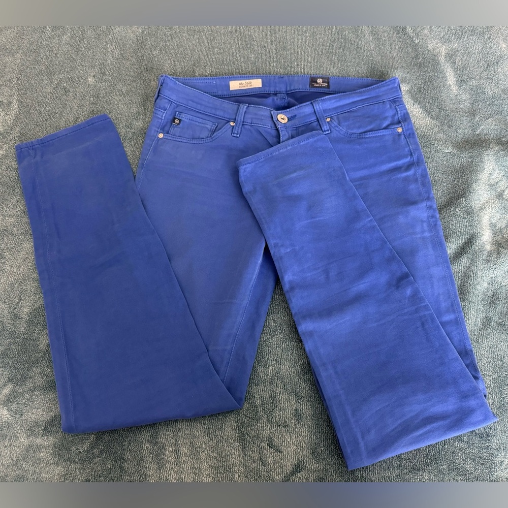 AG Adriano Goldschmied Women's Royal Blue The Stilt Cigarette Skinny Jeans 27R